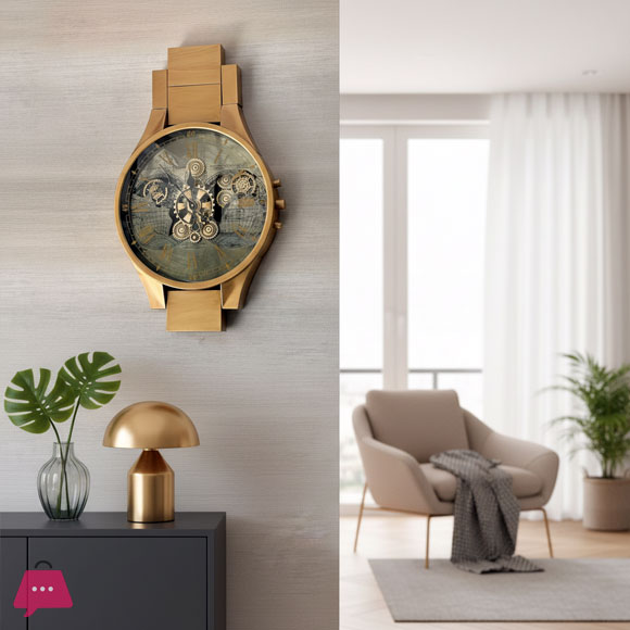 Chronoband Metal Gear Wall Clock 50x80 cm