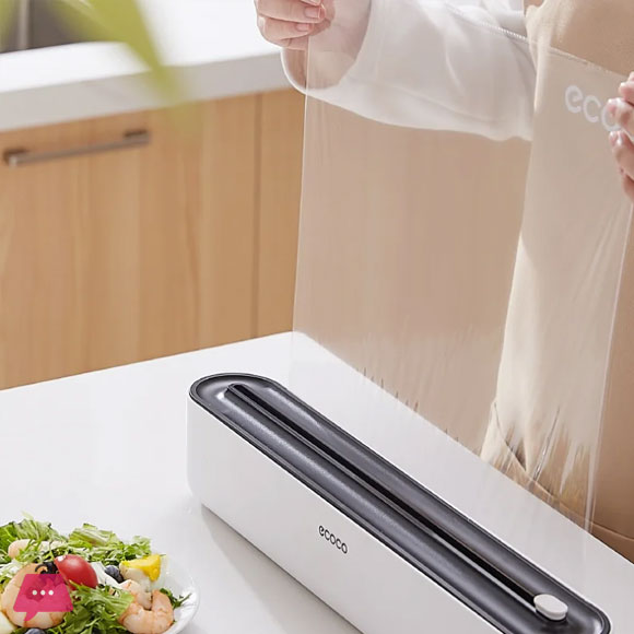 ECOCO Kitchen Disposable Plastic Wrap Foil Cling Film Wrap Dispenser