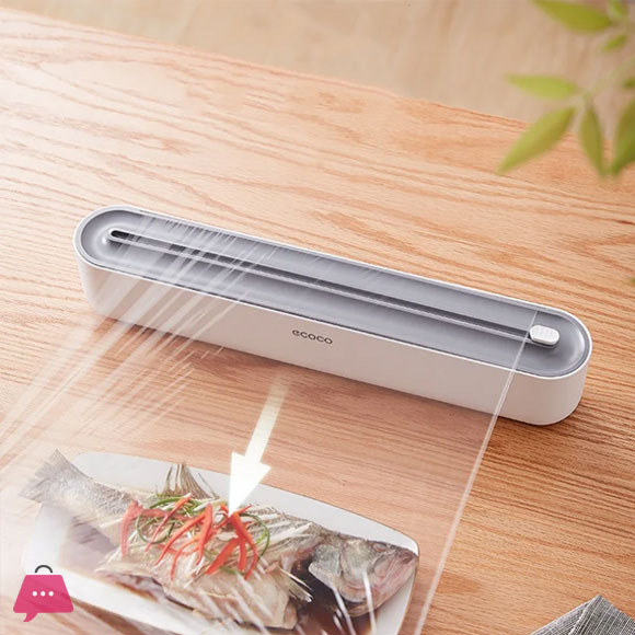 ECOCO Kitchen Disposable Plastic Wrap Foil Cling Film Wrap Dispenser