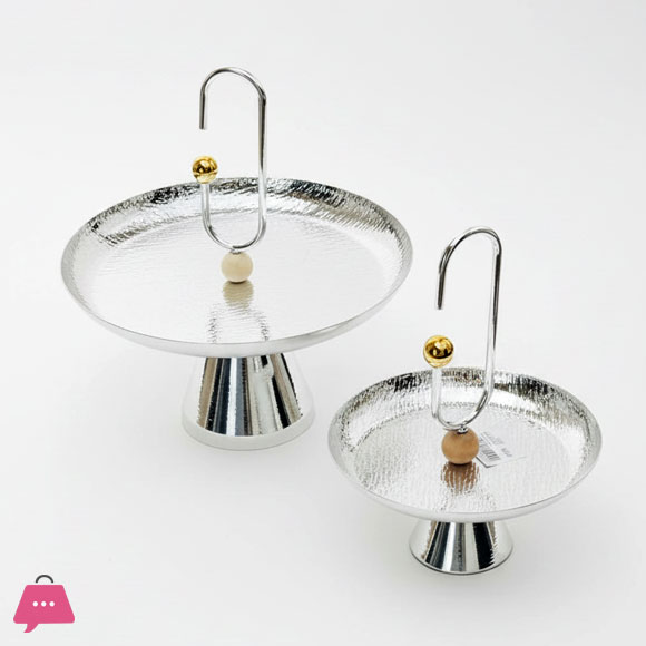 Elegant Silver Serving Platter Set with Decorative Handles