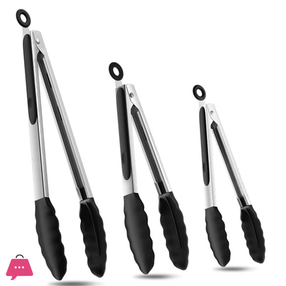 Food Tong Stainless Steel Kitchen Tongs Silicone Nylon Non-Slip Cooking Clip Clamp BBQ Salad Tools Grill