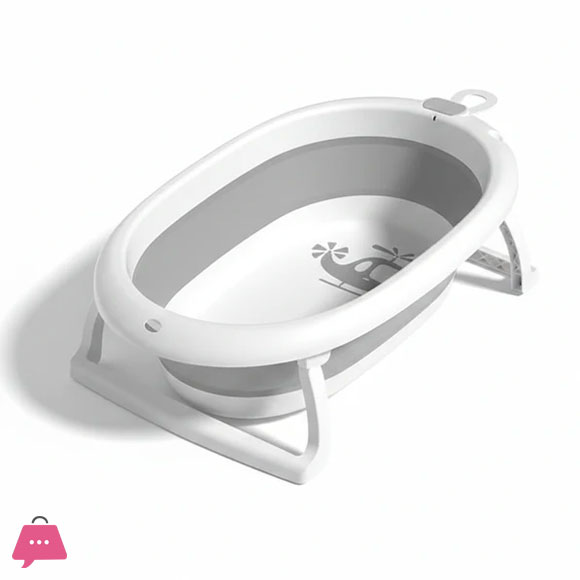Infantes Baby Bath Tub Grey & White