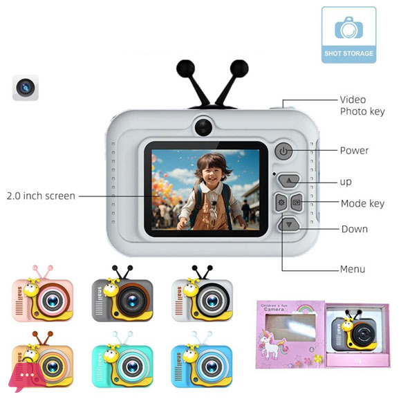 Kids Camera HD 1080P Children Sports Camera 2.0 Inch IPS Screen Mini Camera Birthday Gifts For 3-12 Boys Girls