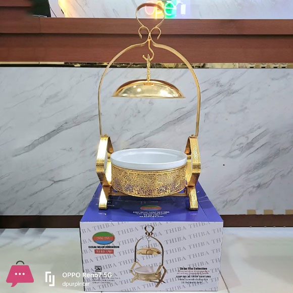 Luxury Chafing Dish Buffet Gold Porcelain Chefing Dish 2Liter