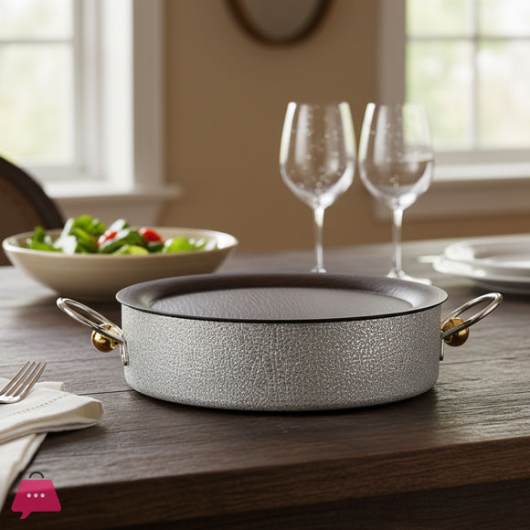 Luxury Round Serving Metal Platter with Handles