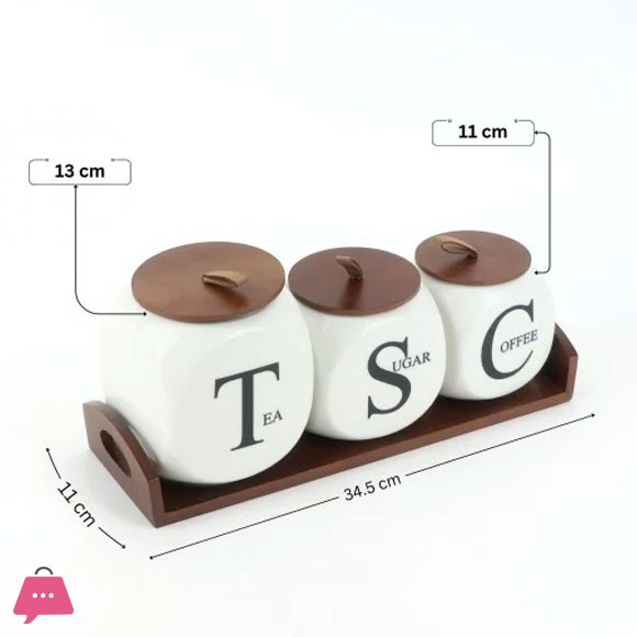 Modern Design Sugar Tea and Coffee Jar Set