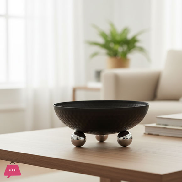 Modern Hammered Footed Bowl