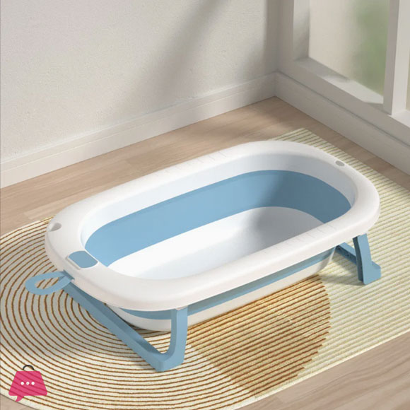 Plastic Infant Shower Bath Tub Folding Stand Foldable Baby Bath Tub