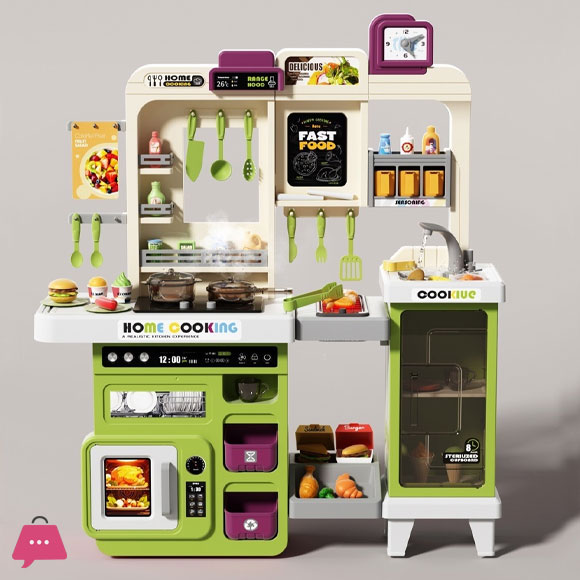 Pretend Play Kids Kitchen Play Set Toy Kitchen with Lights and Sounds Toddlers Ages 3-5