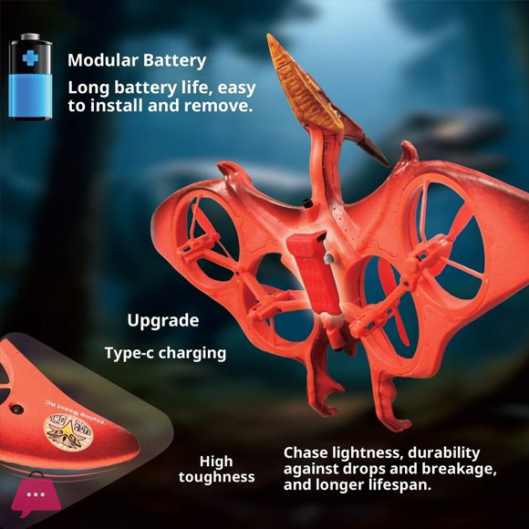Pterosaur Fighter Simulated Drone Remote Controlled 4-Channel Resin Drone FB-02
