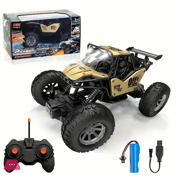 Remote Control Monster Truck Crawler With Led Lights 1:20 Scale RC Car