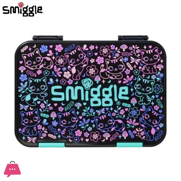 Smiggle Lunch Box Cat & Flowers Design for Kids
