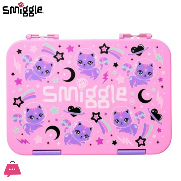 Smiggle Lunch Box Happy Bento for Kids – Cute Cartoon Cat Design