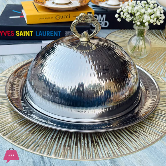Stainless Steel Dome Serving Platter With Lid