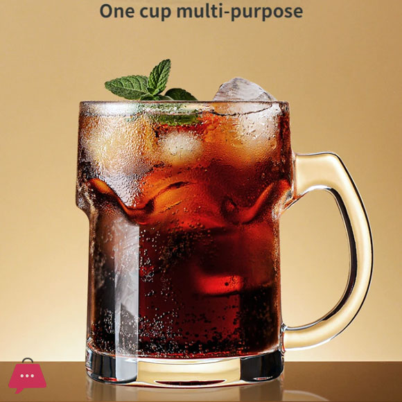 Thickened Glass Ribbon Beer Cup Creative Cool Large Summer Draft Beer Cup Beverage Tea Cup