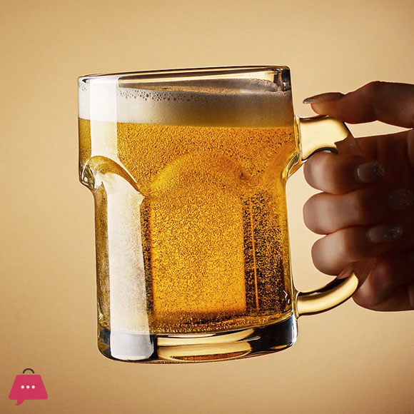 Thickened Glass Ribbon Beer Cup Creative Cool Large Summer Draft Beer Cup Beverage Tea Cup