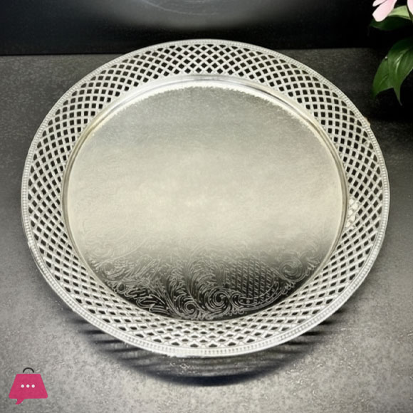 Vintage Design Silver & Gold Serving Platter
