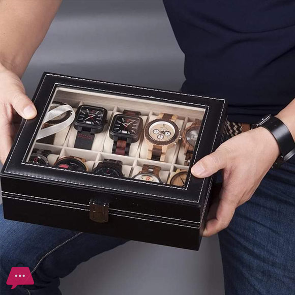 Watch Display Case Organizer with Glass 10- Slots