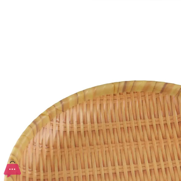 Rattan Round Biodegradable Bamboo Fiber Plate 25cm