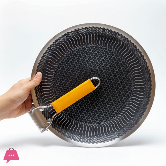 316 Laser Coated Honeycomb Stainless Steel Tawa 34CM