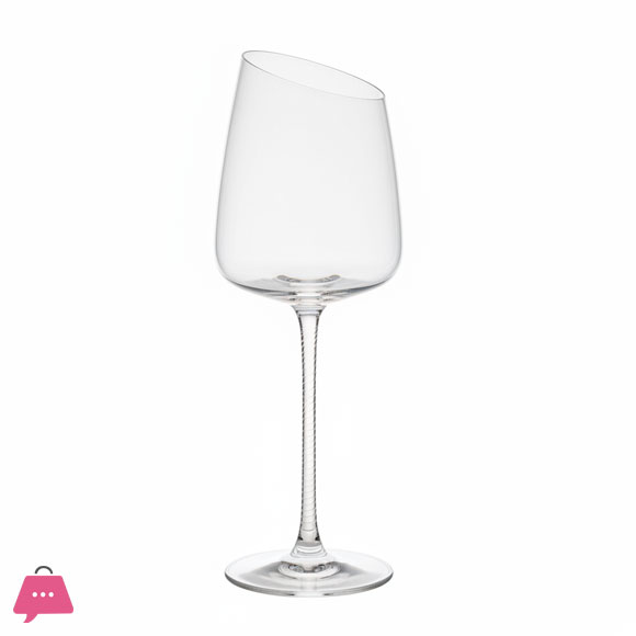 Luxrify Iridescent Wine Glasses Premium Quality Unique Angled Rim Set of 6
