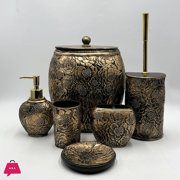 Modern Resin Made Bathroom Accessories Set 7 Pcs in Pakistan