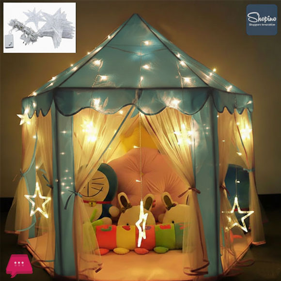 Shopino Princess Castle Tent Indoor Outdoor Fairy House Kids Play Tent