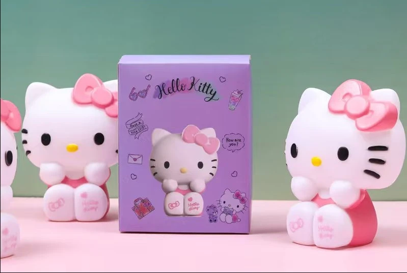 Kawaii Hello Kitty Pat Night Light Girls Bedroom Bedlight Anime Hellokitty Night Lamp