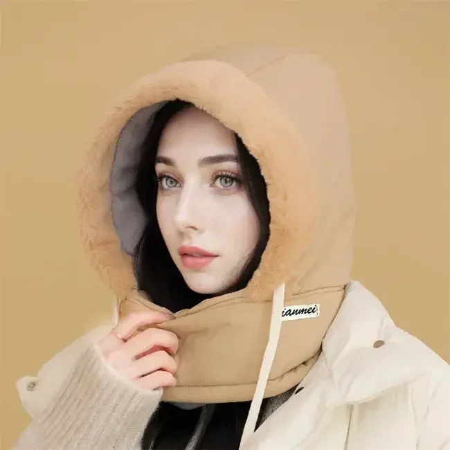 Winter Thermal Fleece Warmer Cold Weather Thermal Scarf Winter Windproof Hood Hat Face Mask for Outdoor Activities
