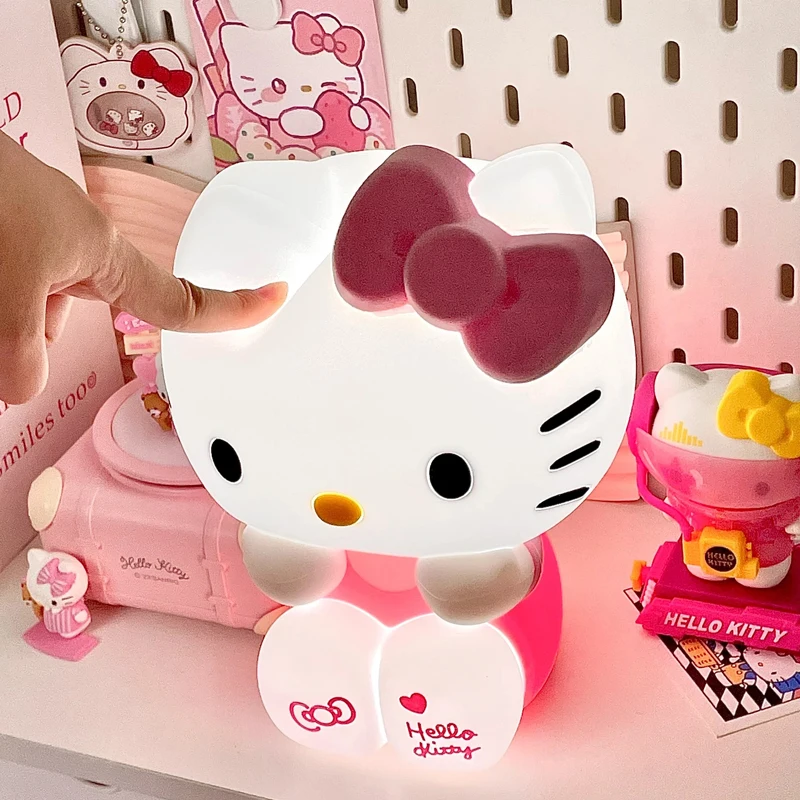 Kawaii Hello Kitty Pat Night Light Girls Bedroom Bedlight Anime Hellokitty Night Lamp