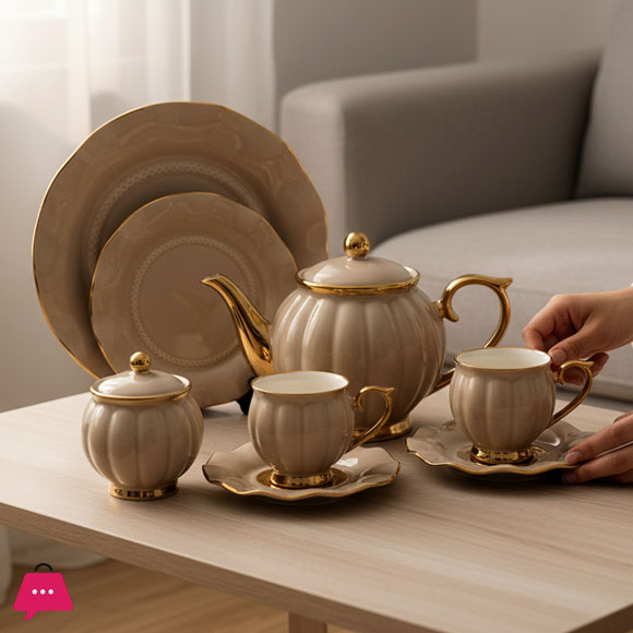 Cappuccino Ridge Bone China Tea Set 24 Piece