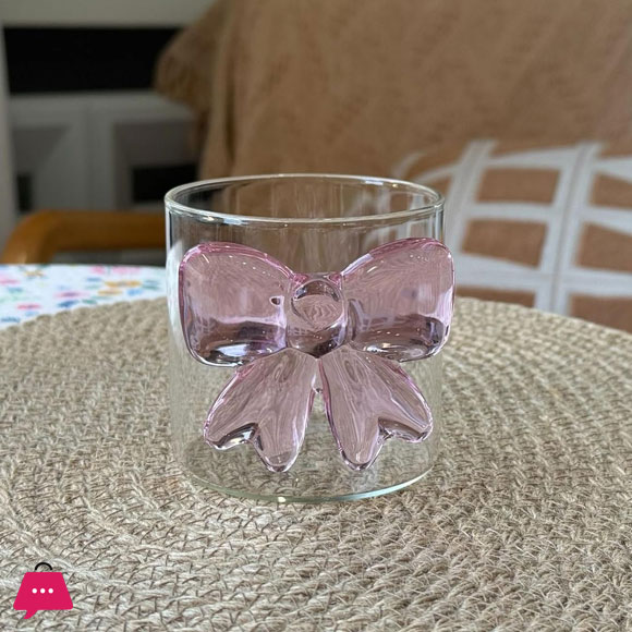 Cute Bow Glasses Cup Clear Crystal Cup 1-Pcs
