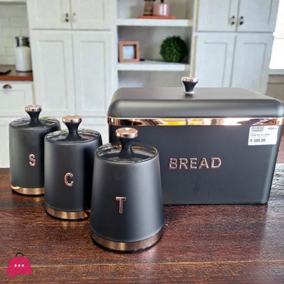 Elegant Bread Bin & Canister Set (4-Piece)