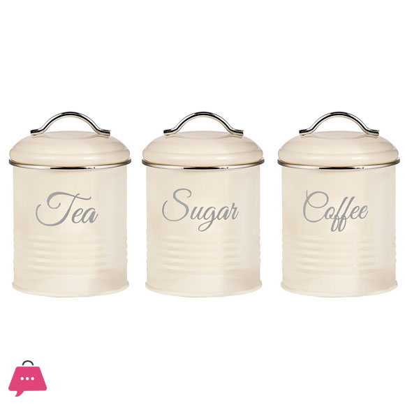 Innoteck Essentials Tea, Coffee, Sugar Set of 3 Canister in High Gloss