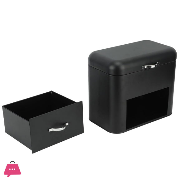 Iron Bread Box Multipurpose Bread Bin Holder Food Storage Bin for Kitchen Counter