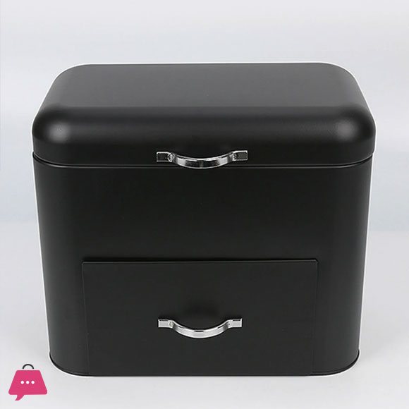 Iron Bread Box Multipurpose Bread Bin Holder Food Storage Bin for Kitchen Counter