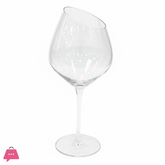 Luxrify Iridescent Wine Glasses Premium Quality Unique Angled Rim Set of 6