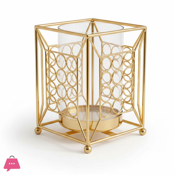 Metal Golden Candle Holder for Home Decor