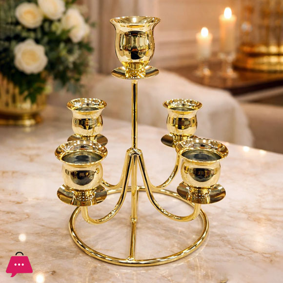 Metal Golden Candle Stand