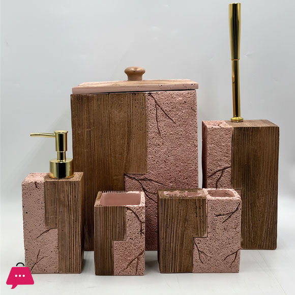 Modern Resin Made Bathroom Accessories Set 7 Pcs in Pakistan
