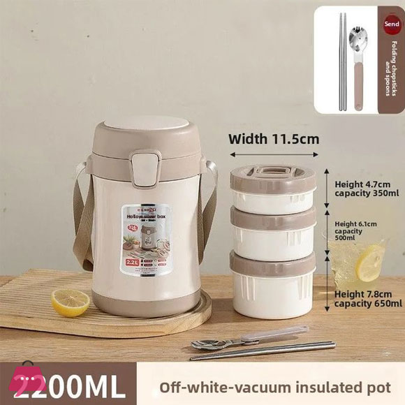 Portable Handheld 316 Stainless Steel Vacuum Insulated Lunch Box