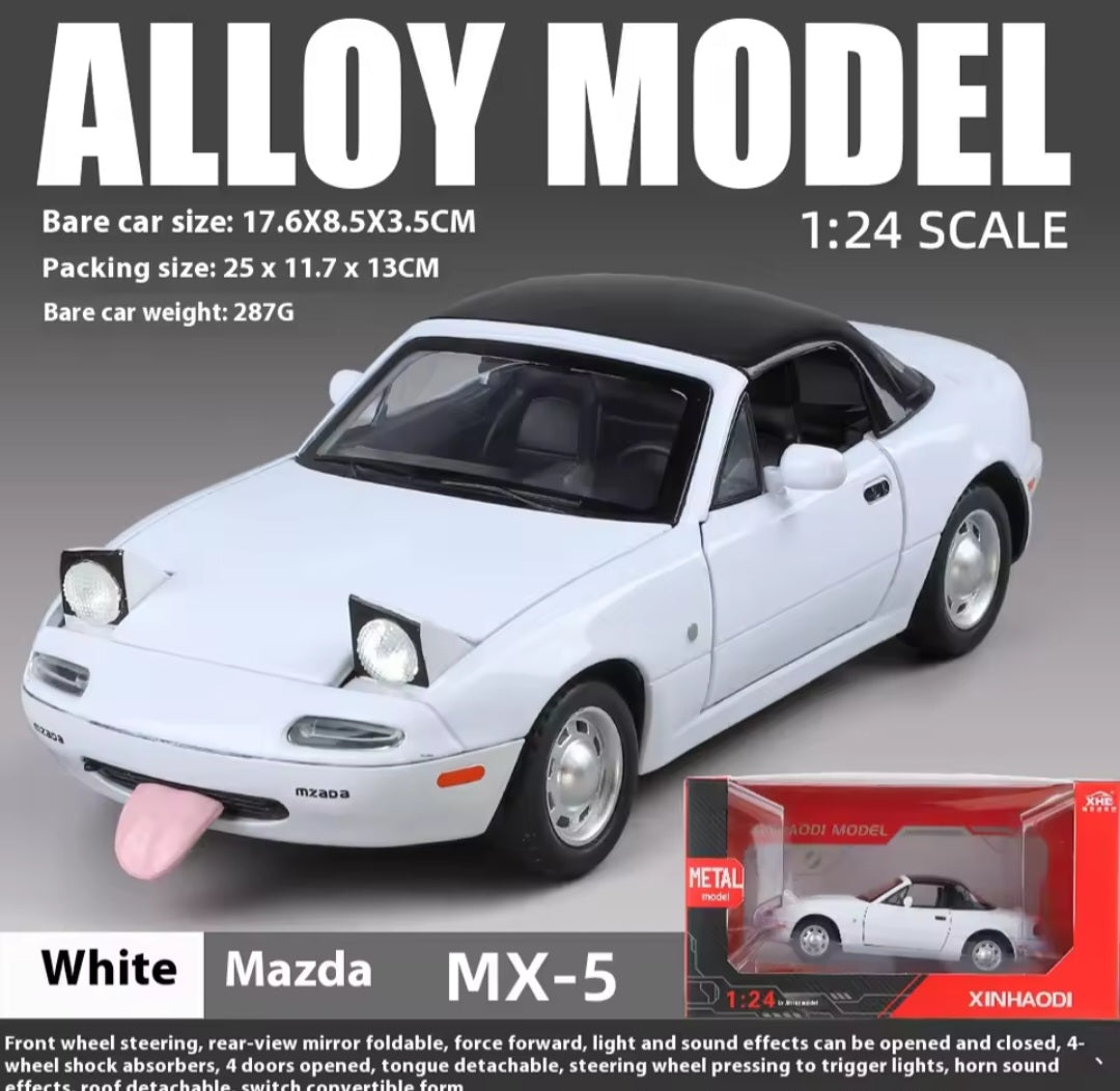 1:24 Mazda MX5 Miniature Alloy Metal Diecast MX-5 Toy Car Model Sound