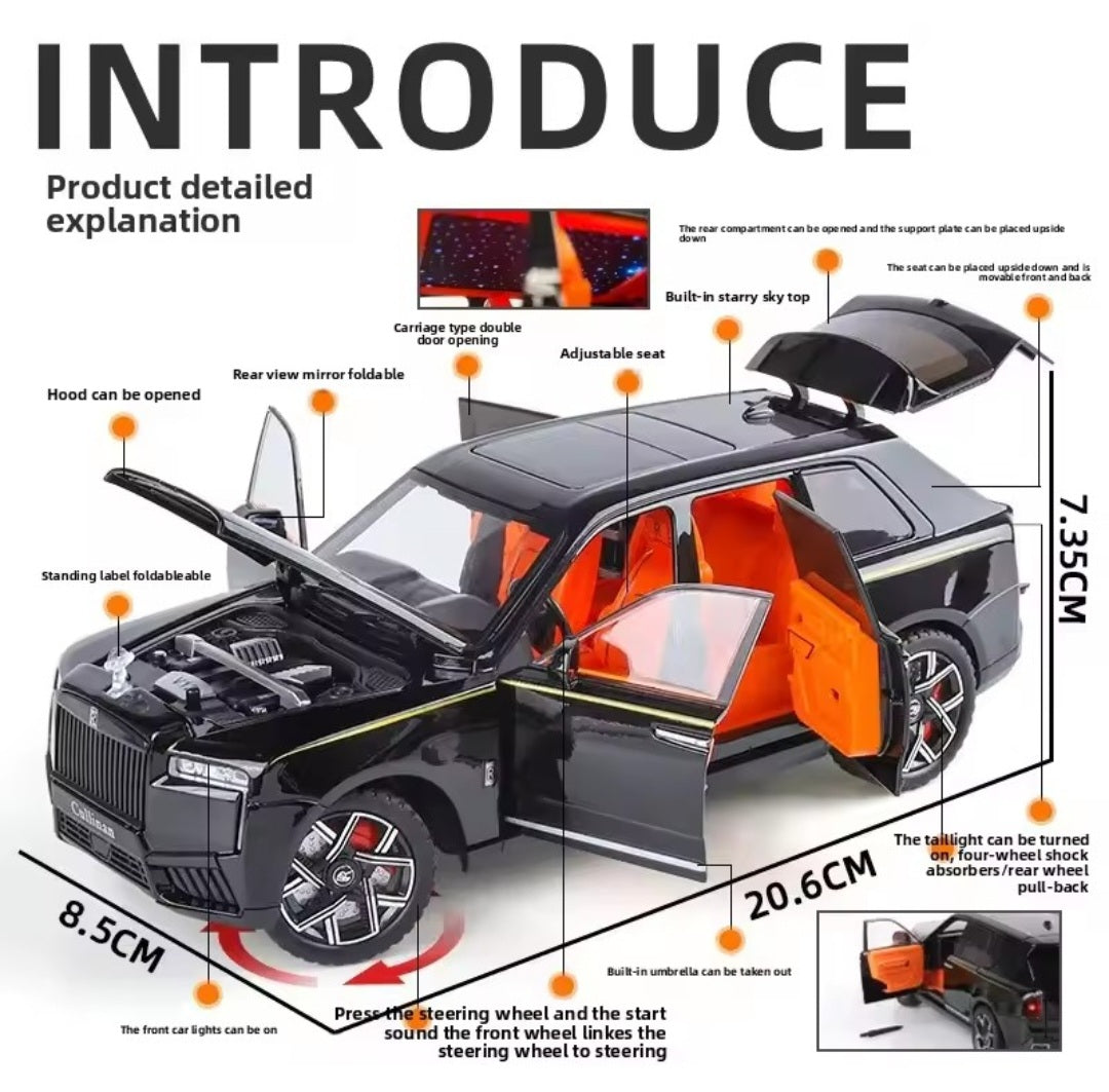 1:24 Rolls Royce Cullinan Alloy Fashionable Sedan Model Car