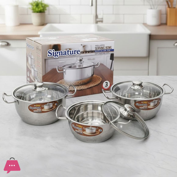 SIGNATURE Insulated Stainless Steel Bowl Set 3 Pcs
