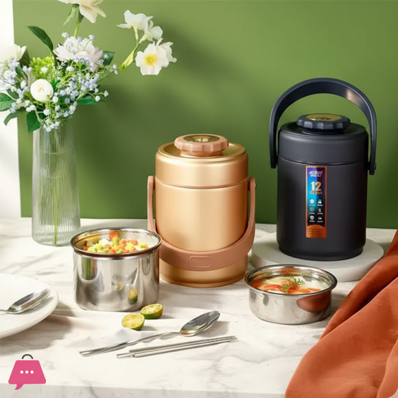 Stainless Steel Vacuum Insulated Wide Mouth Soup Food Thermo Hot Food Jar 2-liter