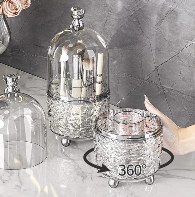 Luxury 360 Degree Rotating Makeup Brush Holders with lid