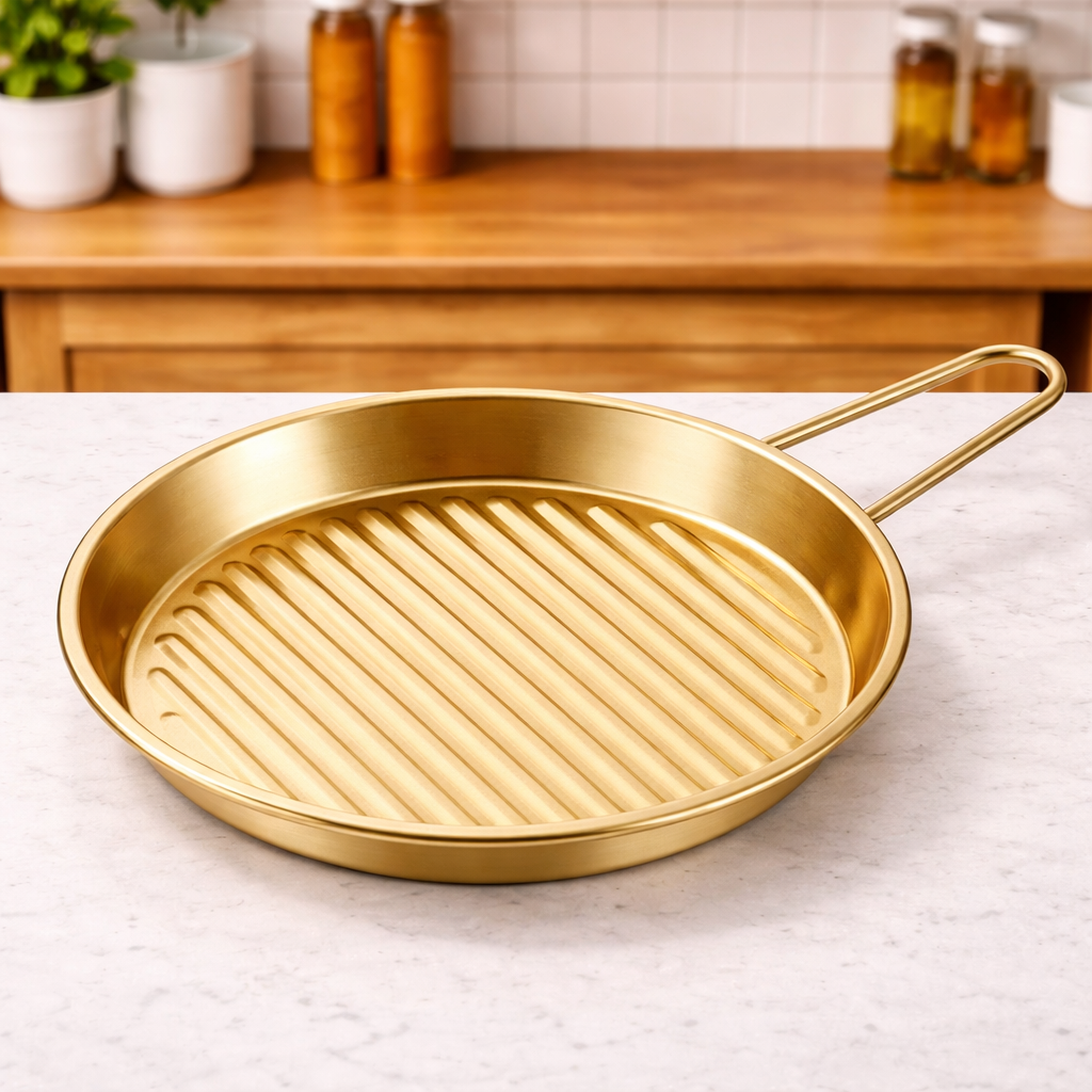 Golden Multipurpose Serving Grill Plate 20 cm & 24 cm