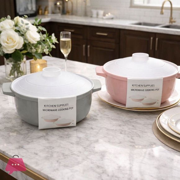 2-Piece Microwave-Safe Serving Bowl Set with Lids 19cm & 25cm Set of 2