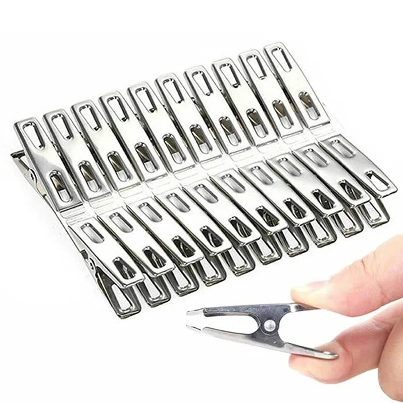 Multipurpose Stainless Steel Clips Clothing Clips CHUTKI HOOKS 20Pcs
