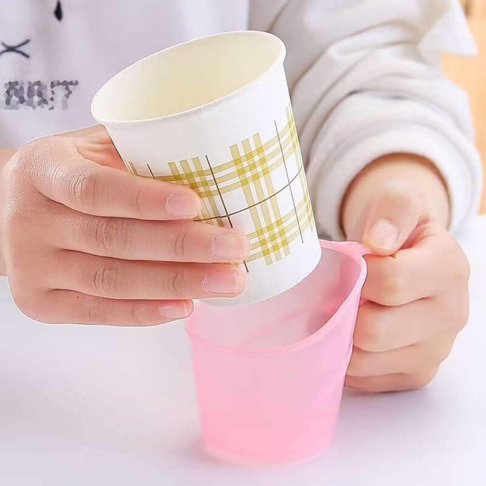 12PCS Disposable Cup Holder Plastic Anti-scalding Cup Holder Coffee Mug Holder for Home Office Party
